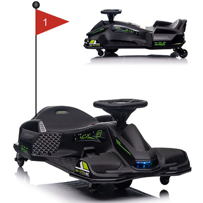 High-Speed Drift Ride-On Car for Kids with Music and LED Lights - 24V