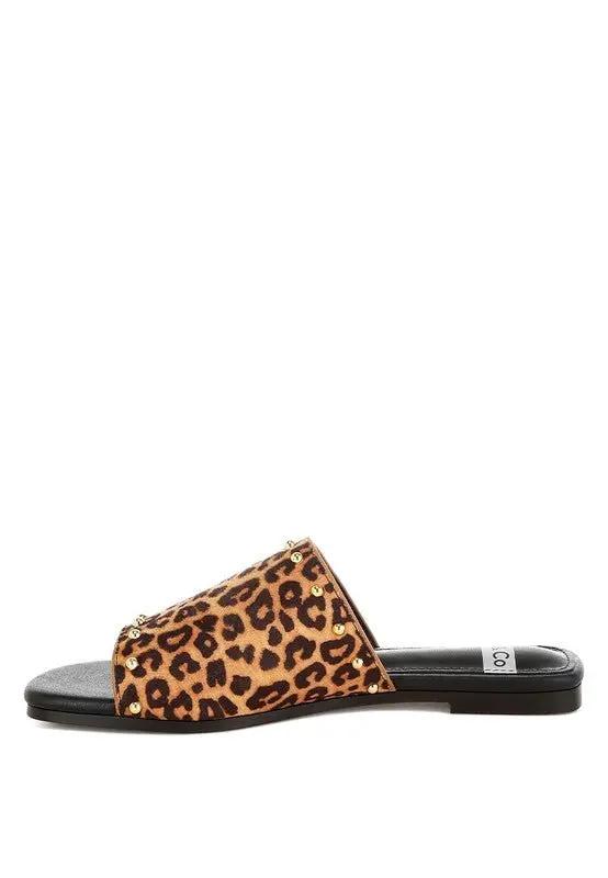 Shoes Rag Company Hilsa Leopard Print Slip-On Flats - Stylish Comfort Footwear for Women