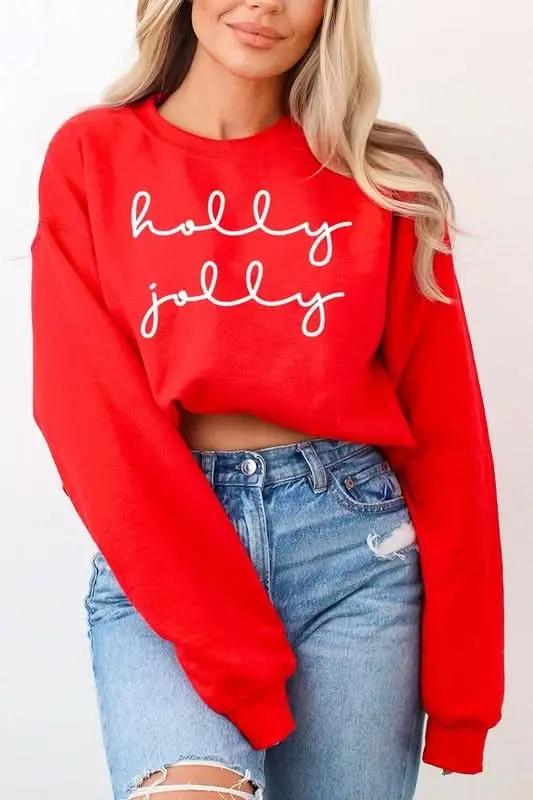Graphic Fleece Sweatshirt Women's Holiday Pullover Cozy Fit