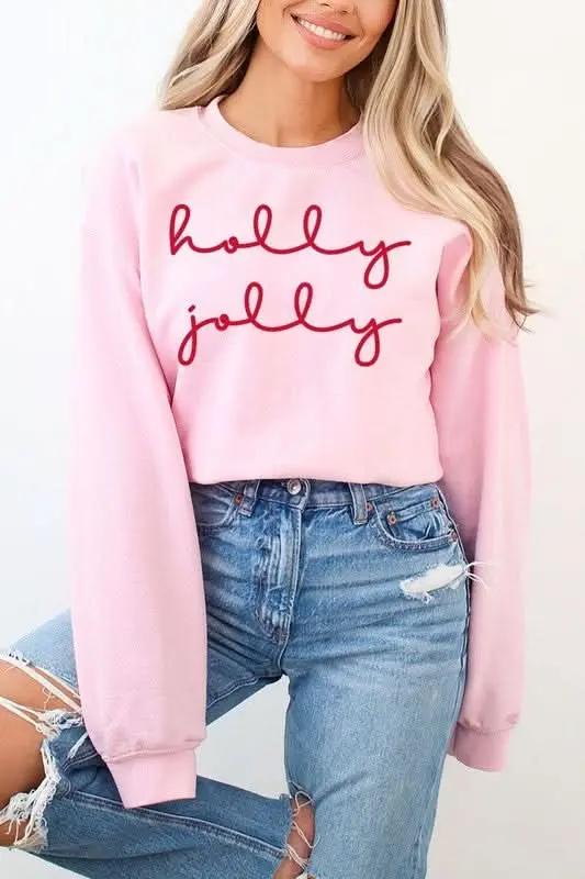 Graphic Fleece Sweatshirt Women's Holiday Pullover Cozy Fit