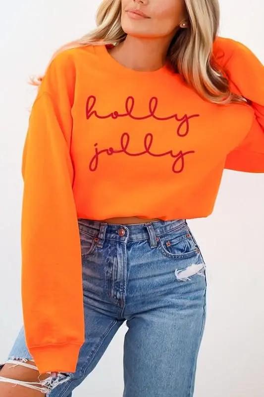 Graphic Fleece Sweatshirt Women's Holiday Pullover Cozy Fit