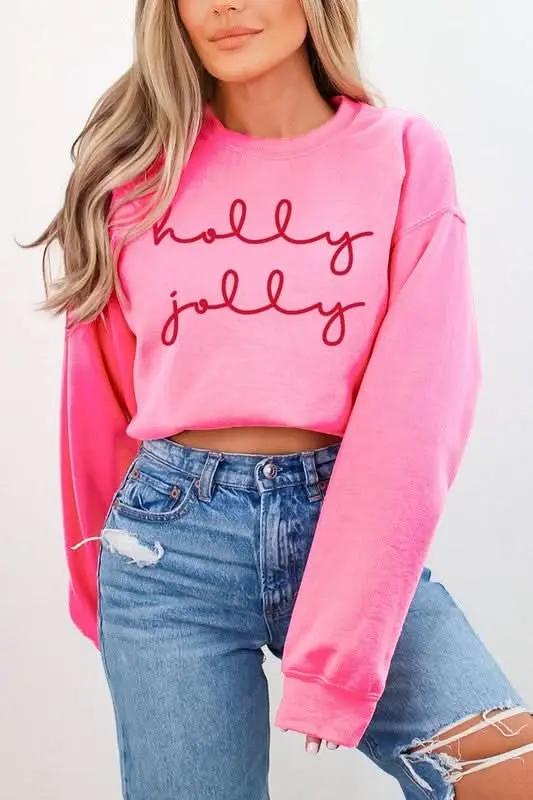 Graphic Fleece Sweatshirt Women's Holiday Pullover Cozy Fit