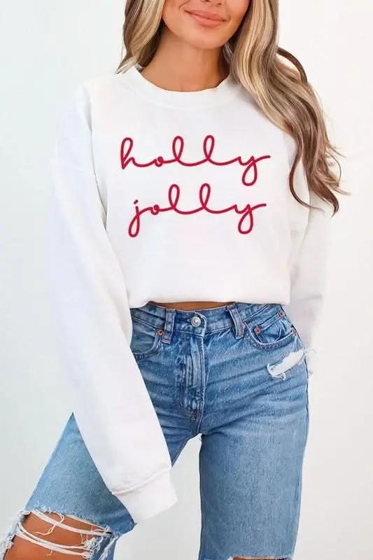 Graphic Fleece Sweatshirt Women's Holiday Pullover Cozy Fit