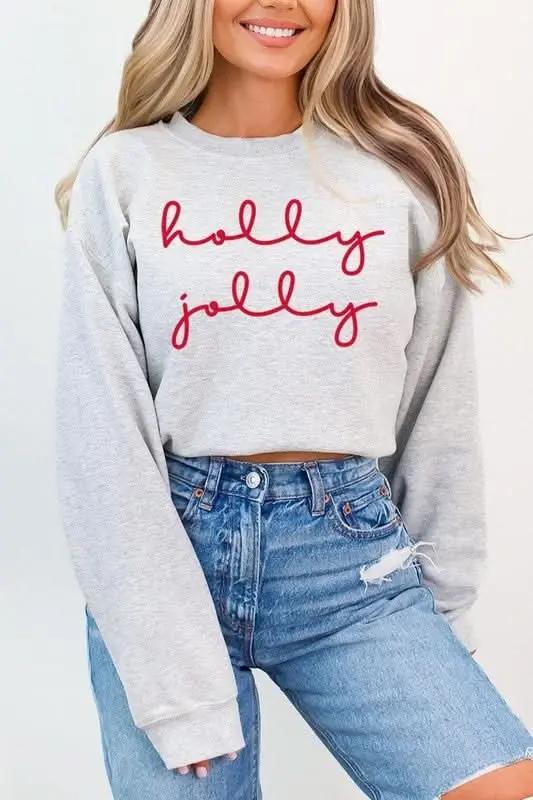 Graphic Fleece Sweatshirt Women's Holiday Pullover Cozy Fit