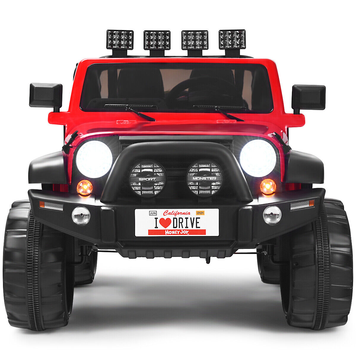 HoneyJoy 12V 2-Seater RC Electric Truck for Kids with Storage - Red