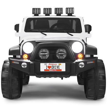 HoneyJoy 12V 2-Seater RC Electric Truck for Kids with Storage - White