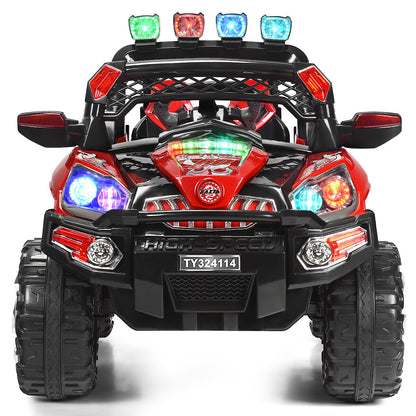 HoneyJoy 12V Kids Ride On Truck Car SUV with Remote Control, LED Lights, and MP3 Player - Perfect Christmas Gift