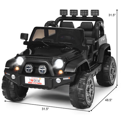 HoneyJoy 2 Seater Ride On Truck for Kids - 12V RC Electric Vehicle with Storage