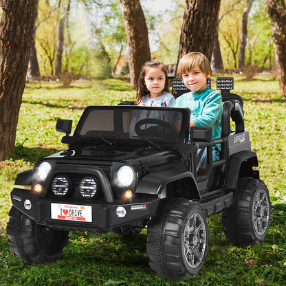 HoneyJoy 2 Seater Ride On Truck for Kids - 12V RC Electric Vehicle with Storage