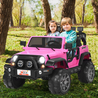 HoneyJoy 2 Seater Ride On Truck for Kids - 12V RC Electric Vehicle with Storage