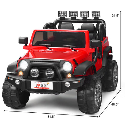 HoneyJoy 2 Seater Ride On Truck for Kids - 12V RC Electric Vehicle with Storage