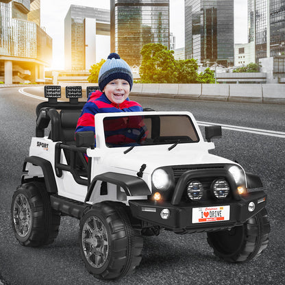 HoneyJoy 2 Seater Ride On Truck for Kids - 12V RC Electric Vehicle with Storage