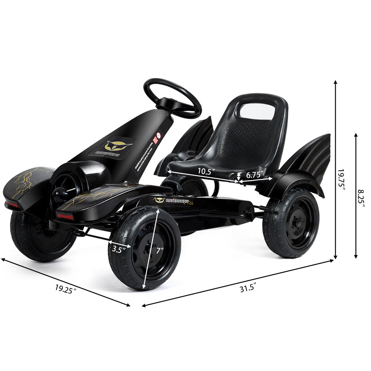 HoneyJoy 4 Wheel Racer Toy Pedal Car for Kids with Clutch and Hand Brake - Perfect for Christmas!