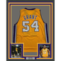 Framed Autographed/Signed Horace Grant 35x39 Los Angeles Yellow Basketball Jersey JSA COA