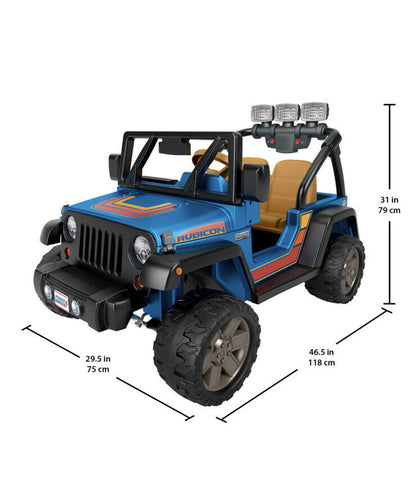 Hot Wheels Jeep Wrangler Ride-On - Blue (CBG61) - 2 Seater