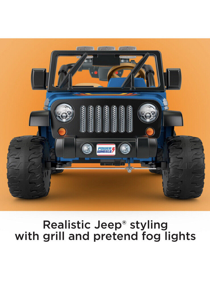 Hot Wheels Jeep Wrangler Ride-On - Blue (CBG61) - 2 Seater