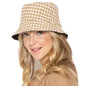 Houndstooth Patterned Bucket Hats