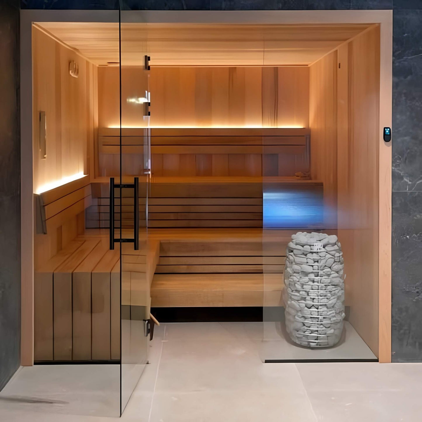 Huum Hive Mini Floor Mount Traditional Steel Sauna Heater With Digital Controller & Sauna Stones (SAK91438)