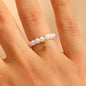 Light Luxury Baroque Pearl Ring with Charms