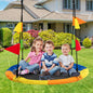 40 Inch Flying Saucer Tree Swing with Hanging Straps Monkey-Yellow