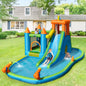 Inflatable Water Slide Kids Bounce House Splash Water Pool with 735W Blower