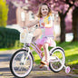 18 Inch Kids Adjustable Bike with Training Wheels-Purple