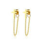 Cross Tassel Chain Back Earrings, Waterproof Jesus Jewelry