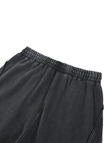 Loki & Ivy Snow Washed Tape Raw Edge Sweatpants