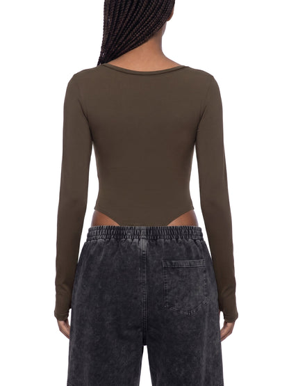 Loki & Ivy Women's Tight Long Sleeve Yoga Bodysuit