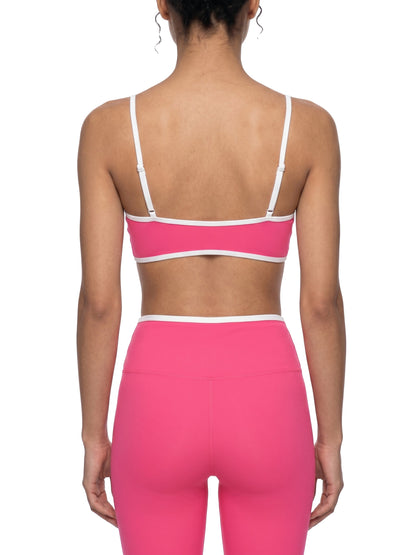 Loki & Ivy Color Block Ruched V-Neck Sports Bra