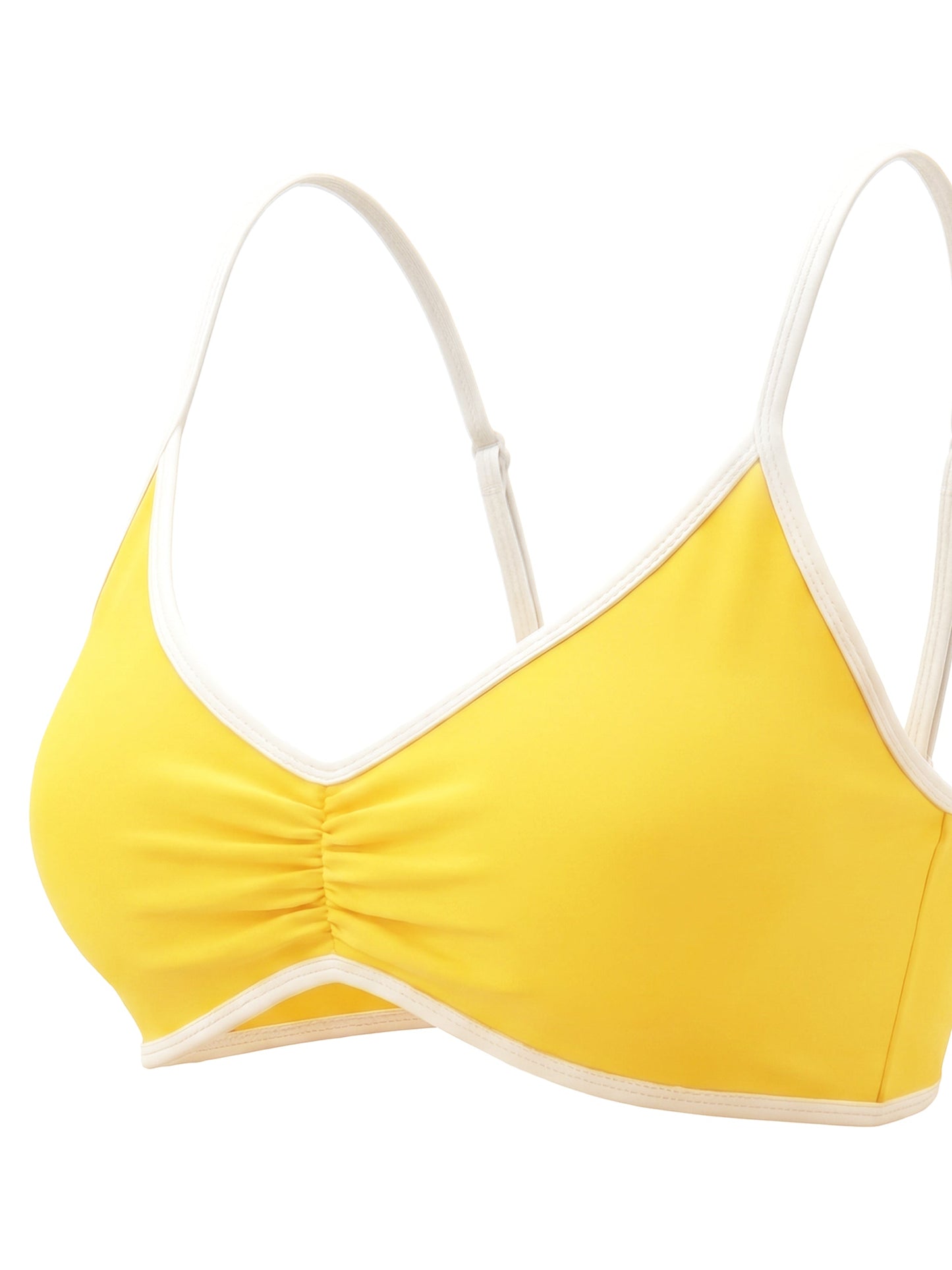 Loki & Ivy Color Block Ruched V-Neck Sports Bra