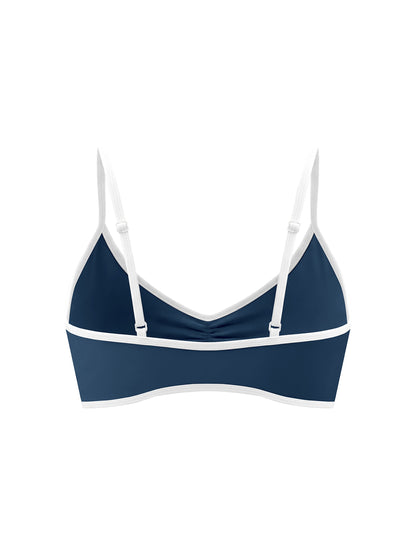 Loki & Ivy Color Block Ruched V-Neck Sports Bra