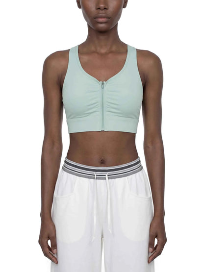 Loki & Ivy Women’s Cropped Zip Yoga Sports Bra