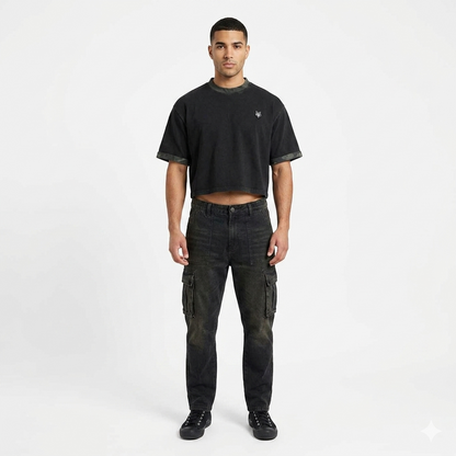 Loki & Ivy Unisex Mineral Washed Boxy Panel T-Shirt