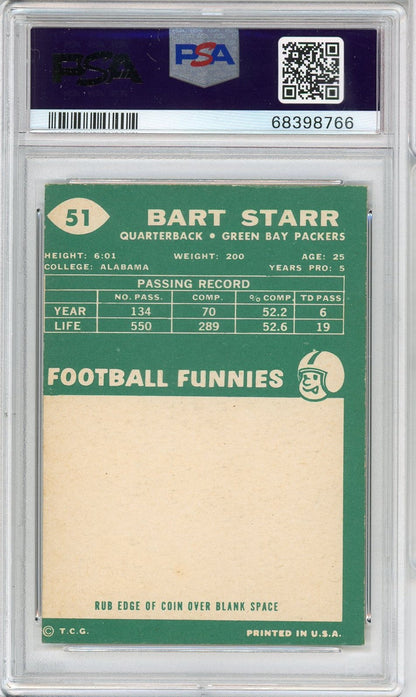 Graded 1960 Topps Bart Starr #51 Football Card PSA 5 Excellent