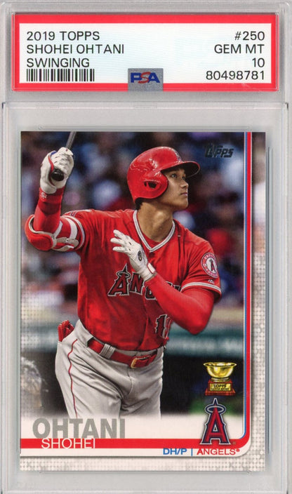 Graded 2019 Topps Shohei Ohtani #250 Swinging Rookie RC Baseball Card PSA 10 Gem Mint