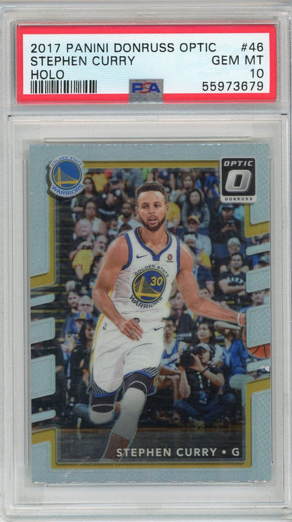 Graded 2017 Panini Donruss Optic Stephen Curry #46 Holo Basketball Card PSA 10 Gem Mint