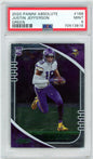 Graded 2020 Panini Absolute Justin Jefferson #168 Green Rookie RC Football Card PSA 9 Mint
