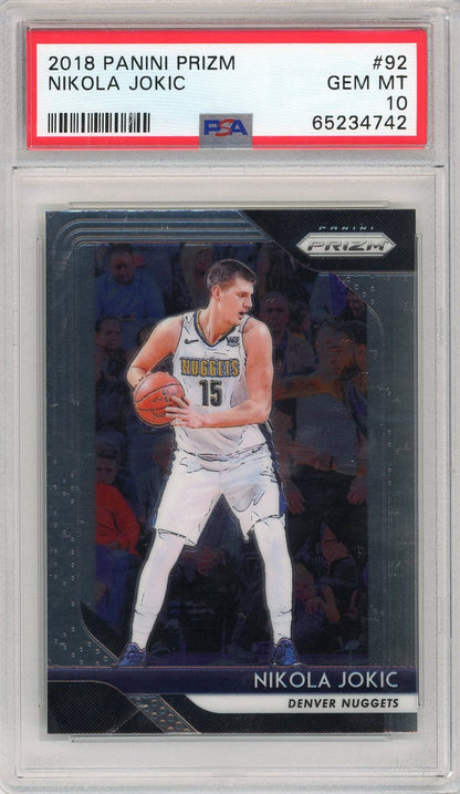 Graded 2018 Panini Prizm Nikola Jokic #92 Basketball Card PSA 10 Gem Mint