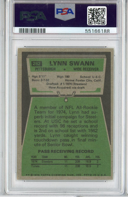 Graded 1975 Topps Lynn Swann #282 Rookie RC Football Card PSA 6 EX-MT