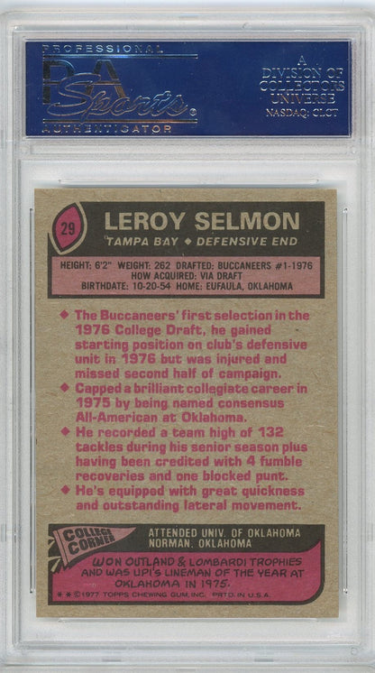 Graded 1977 Topps Leroy Lee Roy Selmon #29 Rookie RC Football Card PSA 8 NM-MT