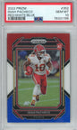 Graded 2022 Panini Prizm Isiah Pacheco #352 Red/White/Blue Rookie RC Football Card PSA 10 Gem Mint