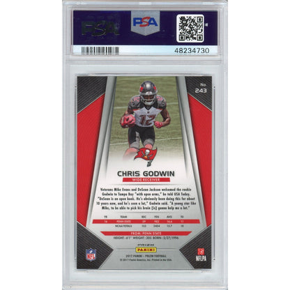 Graded 2017 Panini Prizm Chris Godwin #243 Red White & Blue Rookie RC Football Card PSA 10 Gem Mint