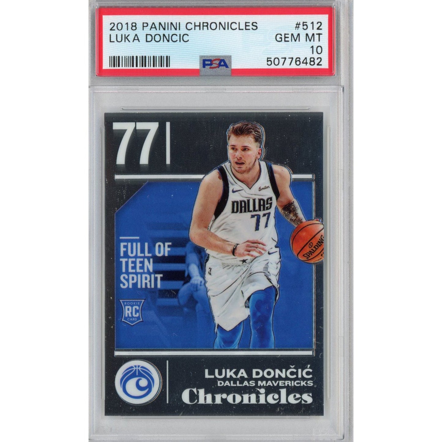 Graded 2018-19 Panini Chronicles Luka Doncic #512 Rookie RC Basketball Card PSA 10 Gem Mint