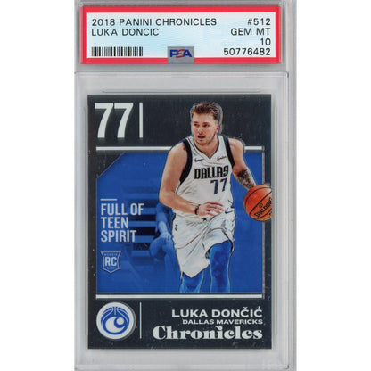 Graded 2018-19 Panini Chronicles Luka Doncic #512 Rookie RC Basketball Card PSA 10 Gem Mint