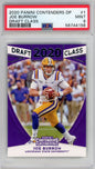 Graded 2020 Panini Contenders DP Draft Picks Joe Burrow #1 Class Rookie RC Football Card PSA 9 Mint