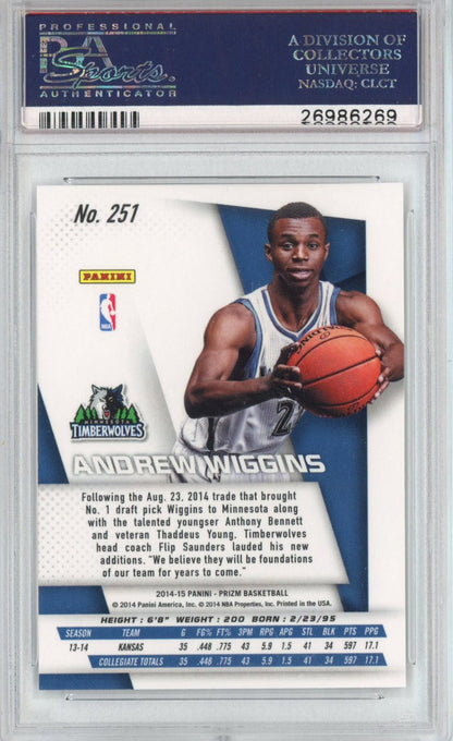 Graded 2014-15 Panini Prizm Andrew Wiggins #251 Rookie RC Basketball Card PSA 10 Gem Mint