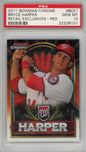 Graded 2011 Topps Bowman Chrome Bryce Harper #BCE1 Red Retail Exclusives Rookie RC Baseball Card PSA 10 Gem Mint