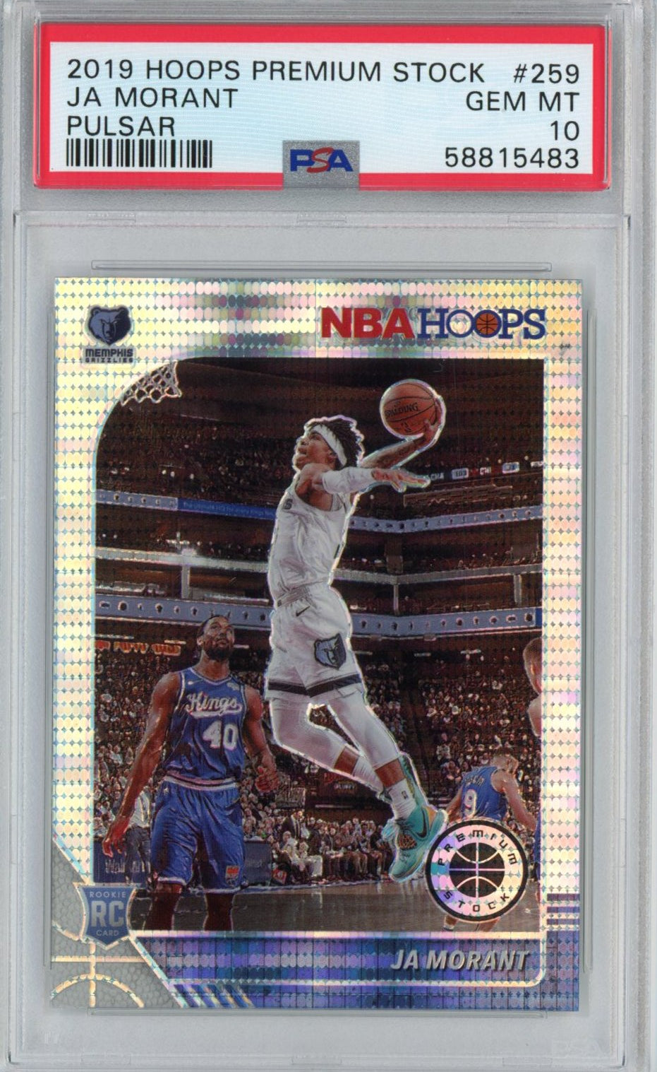 Graded 2019-20 Panini Hoops Premium Stock Ja Morant #259 Pulsar Rookie RC Basketball Card PSA 10 Gem Mint