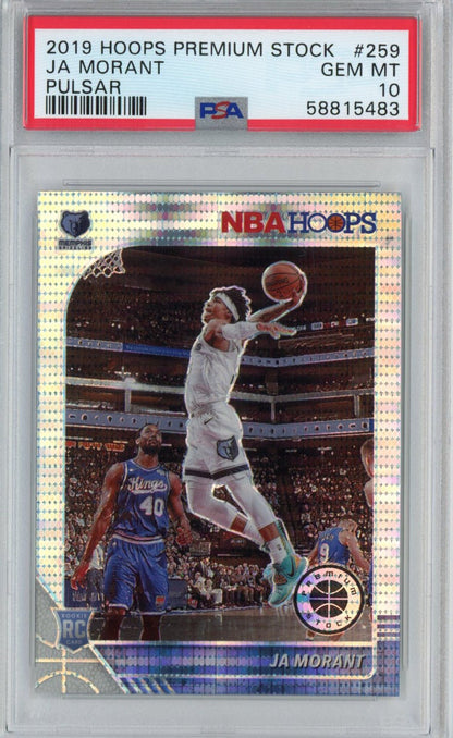 Graded 2019-20 Panini Hoops Premium Stock Ja Morant #259 Pulsar Rookie RC Basketball Card PSA 10 Gem Mint